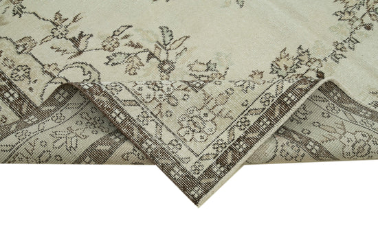 6x10 Beige Turkish Vintage Area Rug - 36359