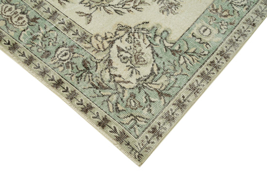 6x9 Beige Turkish Vintage Area Rug - 36360