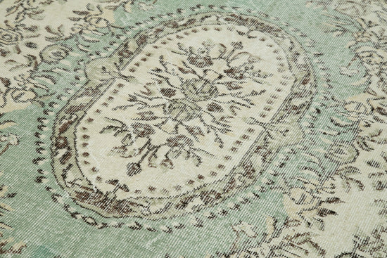 6x9 Beige Turkish Vintage Area Rug - 36360