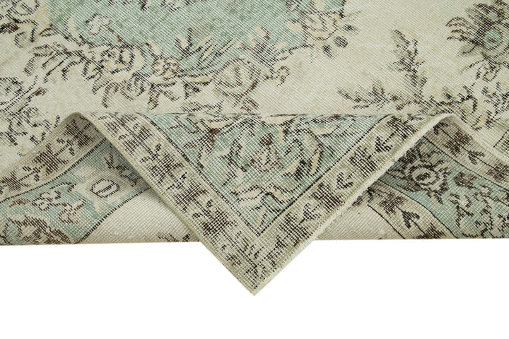 6x9 Beige Turkish Vintage Area Rug - 36360