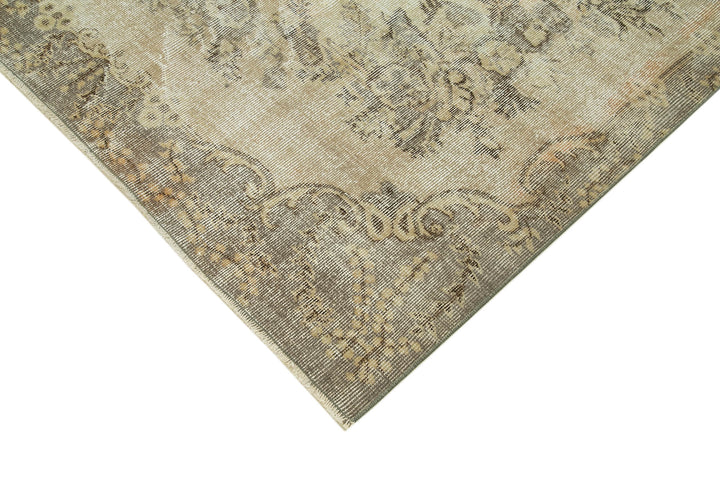 5x9 Beige Turkish Vintage Area Rug - 36465