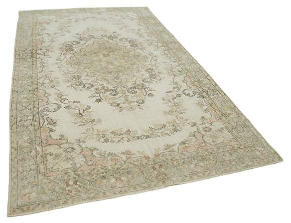 6x10 Beige Turkish Vintage Area Rug - 36490