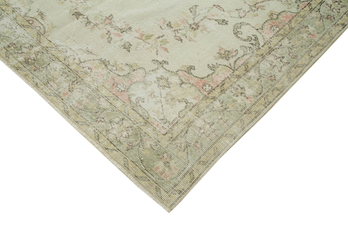 6x10 Beige Turkish Vintage Area Rug - 36490