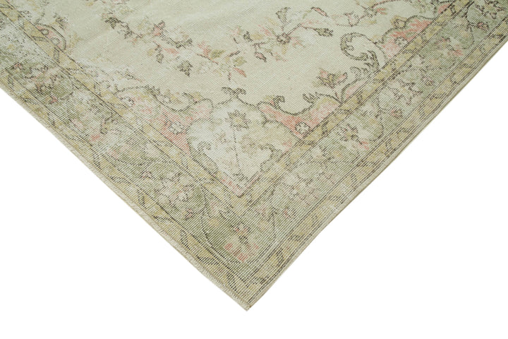 6x10 Beige Turkish Vintage Area Rug - 36490
