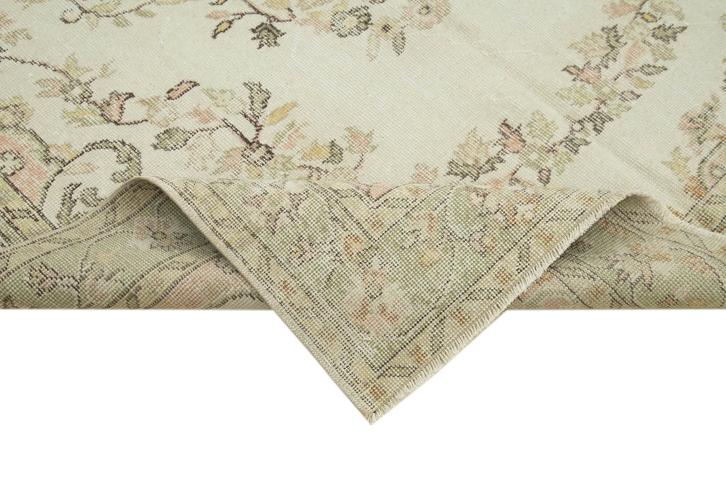 6x10 Beige Turkish Vintage Area Rug - 36490