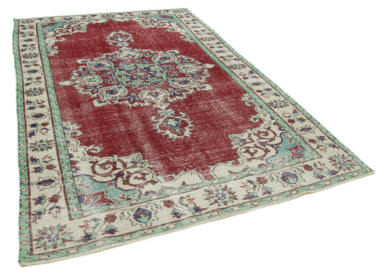 6x10 Beige Turkish Vintage Area Rug - 36502