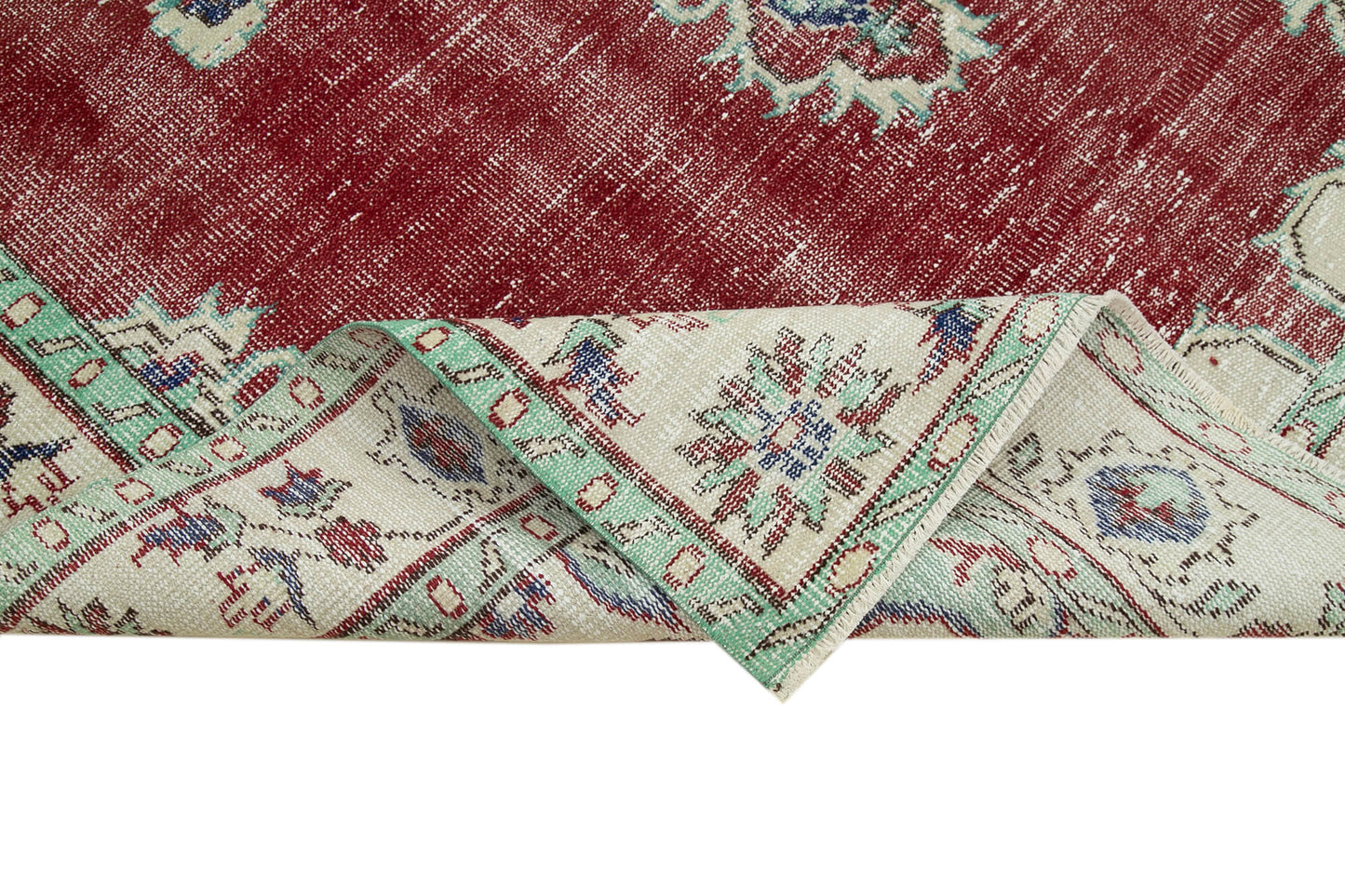 6x10 Beige Turkish Vintage Area Rug - 36502