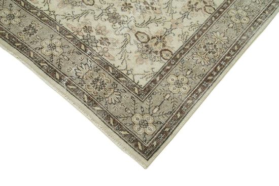 6x10 Beige Turkish Vintage Area Rug - 36556