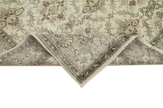 6x10 Beige Turkish Vintage Area Rug - 36556