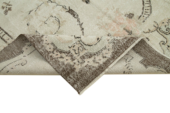 6x10 Beige Turkish Vintage Area Rug - 36570
