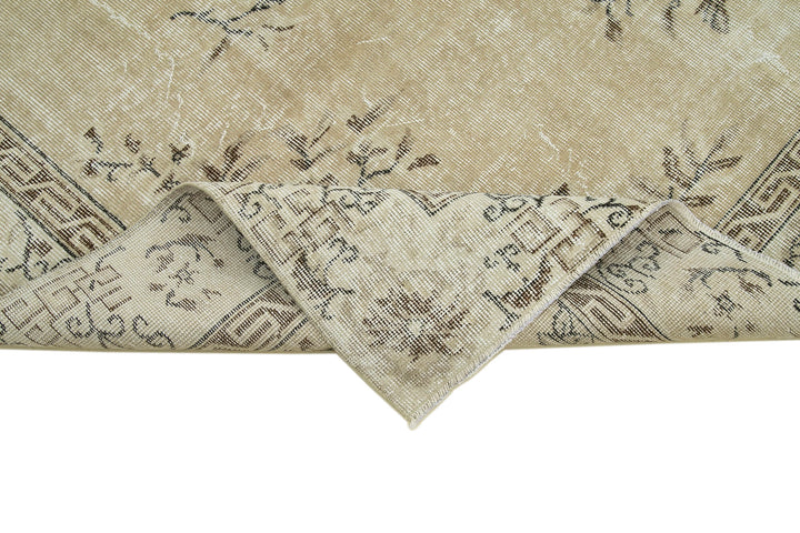 7x10 Beige Turkish Vintage Area Rug - 36576