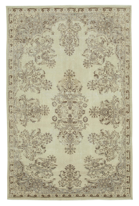 6x10 Beige Turkish Vintage Area Rug - 36585
