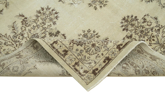 6x10 Beige Turkish Vintage Area Rug - 36585