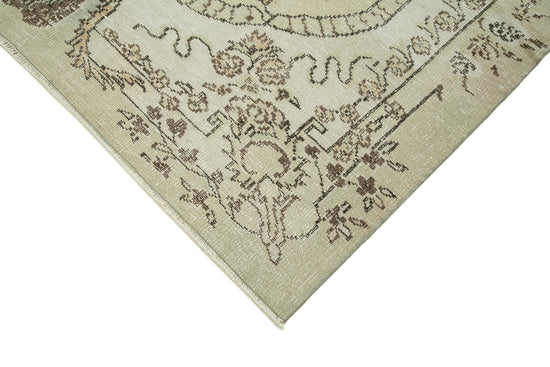 6x10 Beige Turkish Vintage Area Rug - 36588