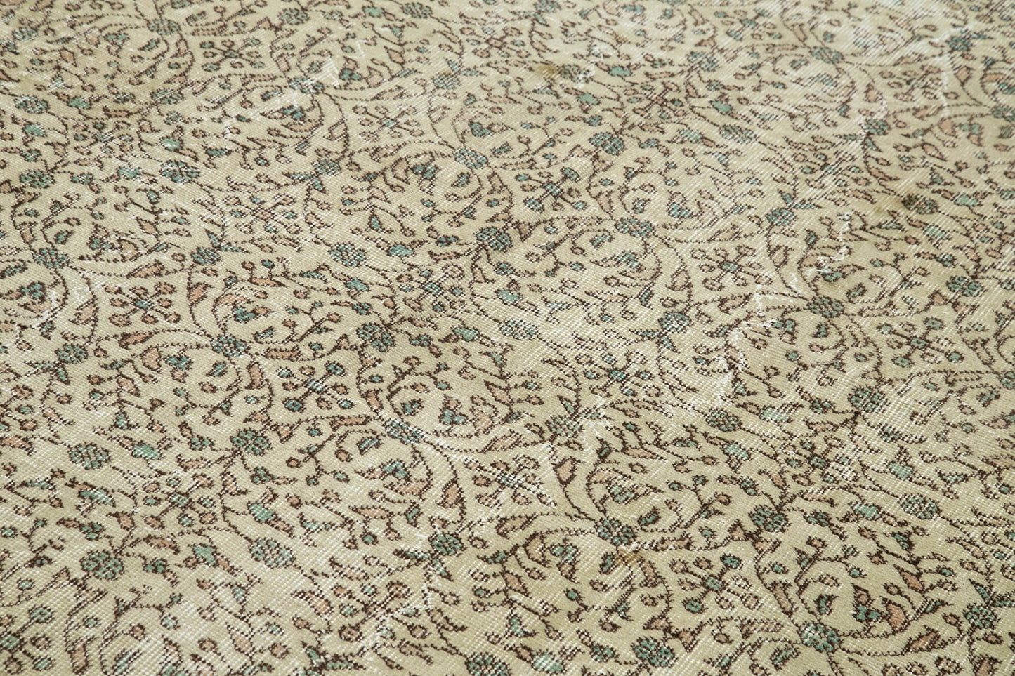 7x10 Beige Turkish Vintage Area Rug - 36589