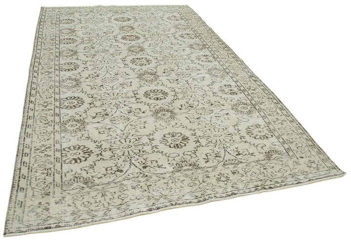 6x10 Beige Turkish Vintage Area Rug - 36624