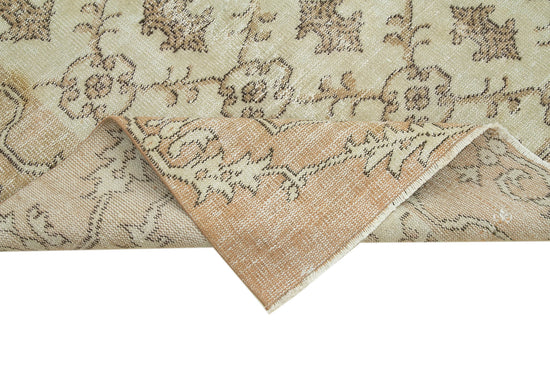 7x10 Beige Turkish Vintage Area Rug - 36628