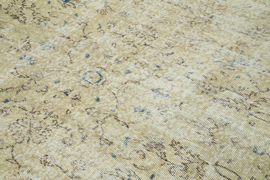 7x9 Beige Turkish Vintage Area Rug - 36632