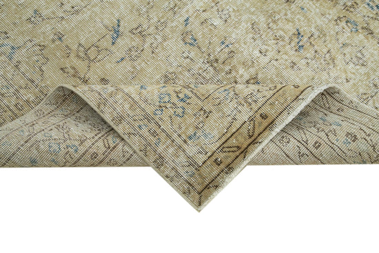 7x9 Beige Turkish Vintage Area Rug - 36632