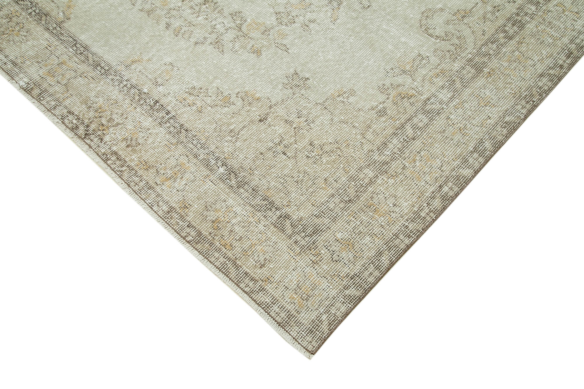6x10 Beige Turkish Vintage Area Rug - 36637