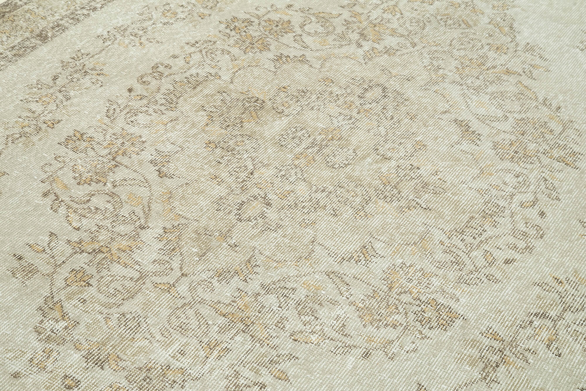 6x10 Beige Turkish Vintage Area Rug - 36637