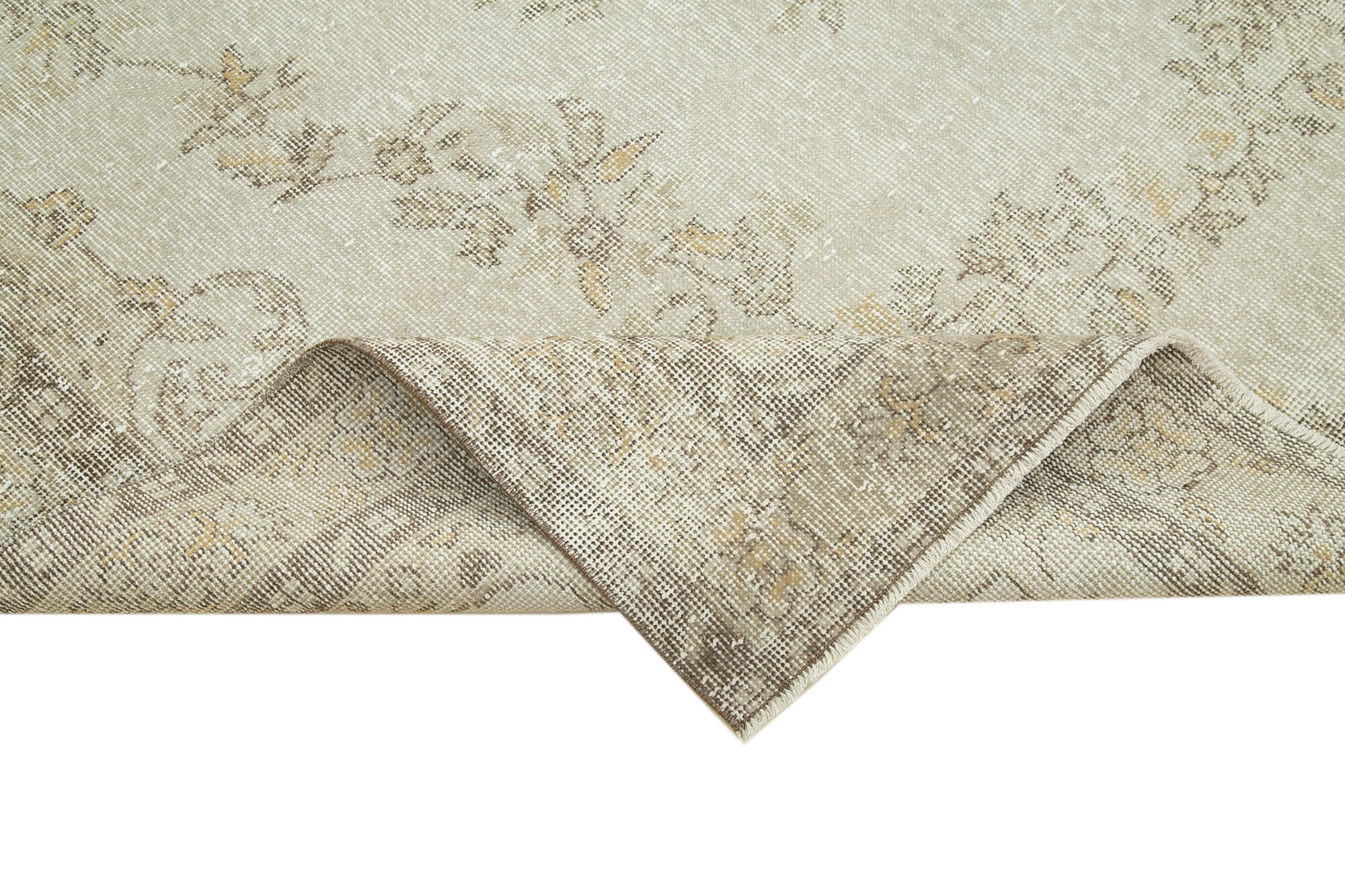 6x10 Beige Turkish Vintage Area Rug - 36637