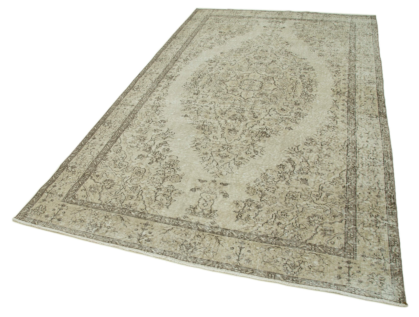 6x10 Beige Turkish Vintage Area Rug - 36640