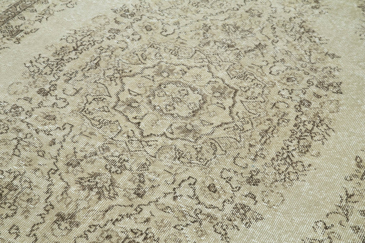 6x10 Beige Turkish Vintage Area Rug - 36640
