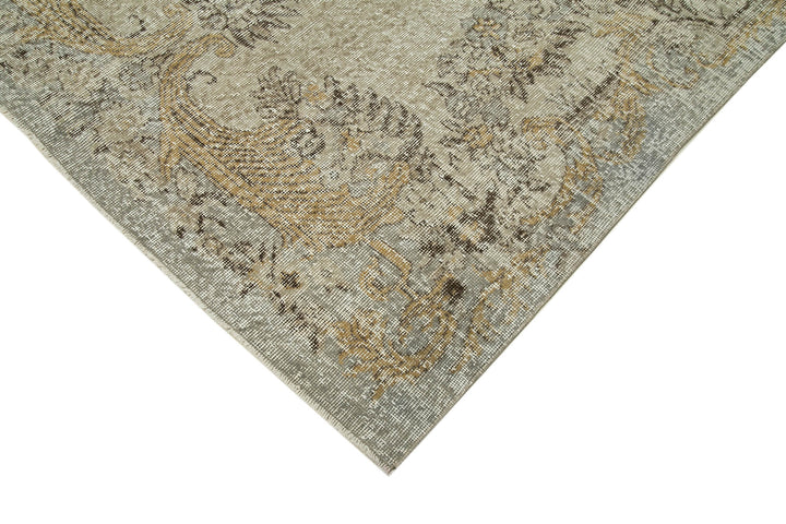 5x9 Beige Turkish Vintage Area Rug - 36645
