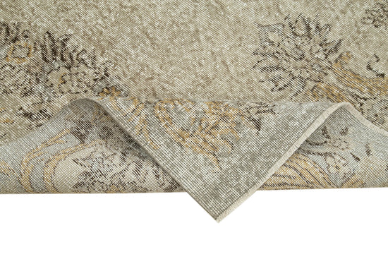 5x9 Beige Turkish Vintage Area Rug - 36645