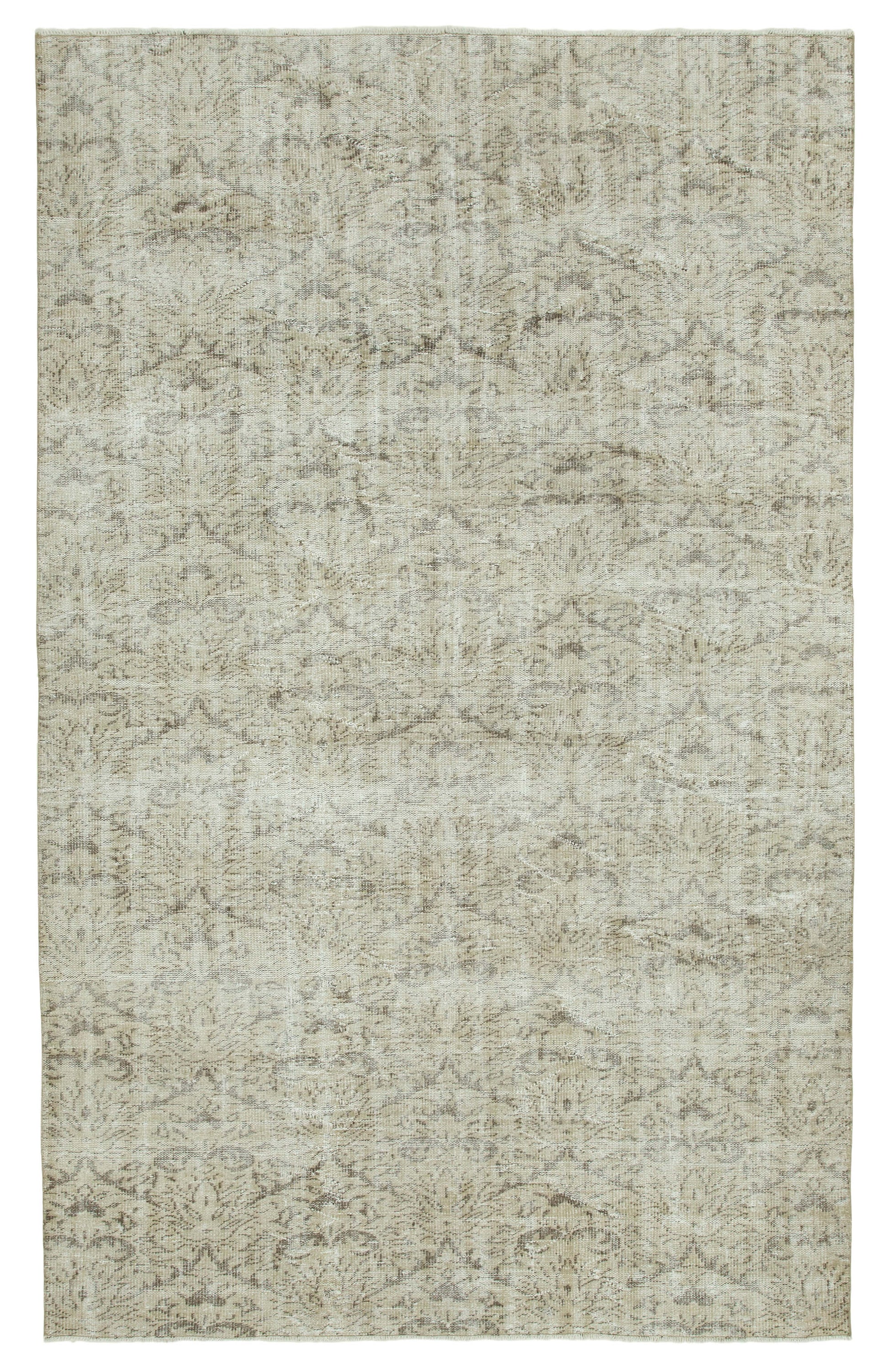 6x10 Beige Turkish Vintage Area Rug - 36646