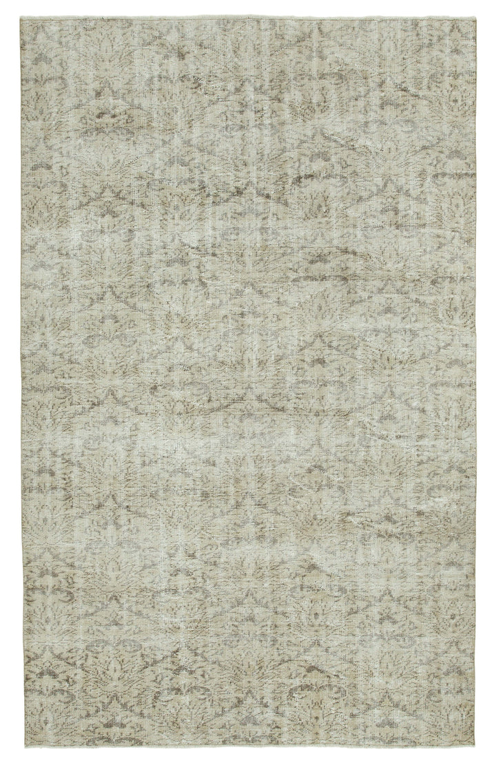 6x10 Beige Turkish Vintage Area Rug - 36646