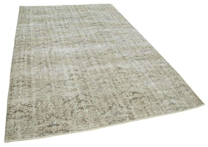 6x10 Beige Turkish Vintage Area Rug - 36646
