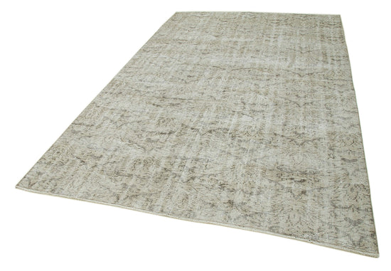 6x10 Beige Turkish Vintage Area Rug - 36646