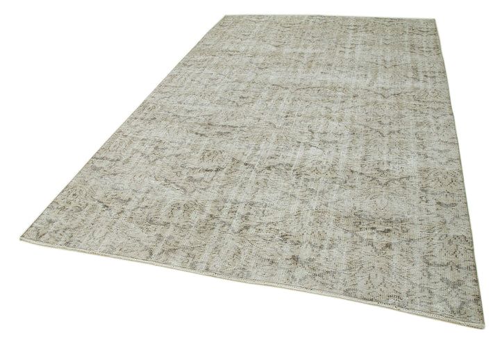 6x10 Beige Turkish Vintage Area Rug - 36646