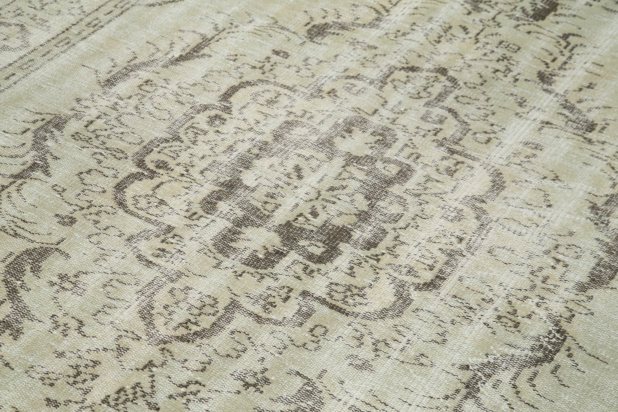 6x10 Beige Turkish Vintage Area Rug - 36693
