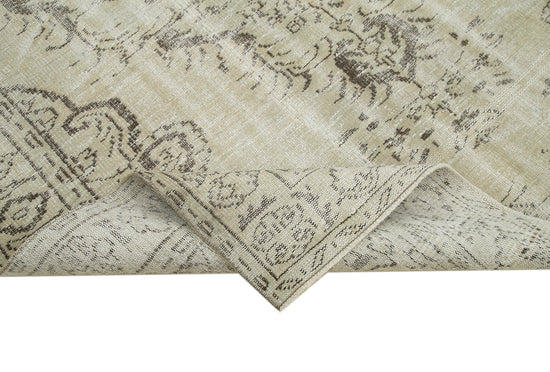 6x10 Beige Turkish Vintage Area Rug - 36693