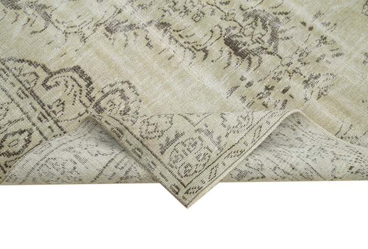 6x10 Beige Turkish Vintage Area Rug - 36693