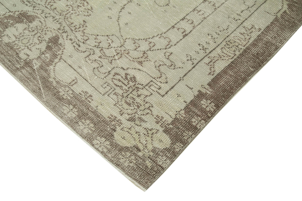 6x9 Beige Turkish Vintage Area Rug - 36694