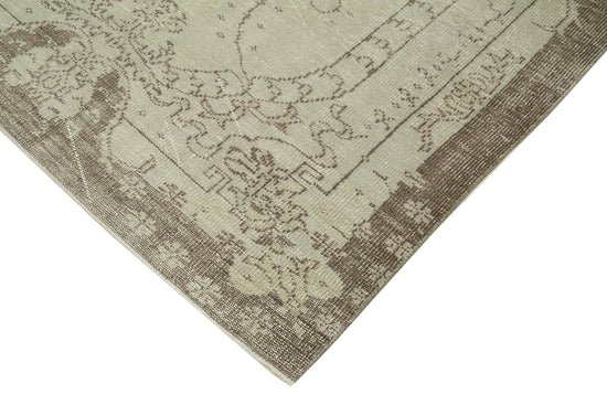 6x9 Beige Turkish Vintage Area Rug - 36694
