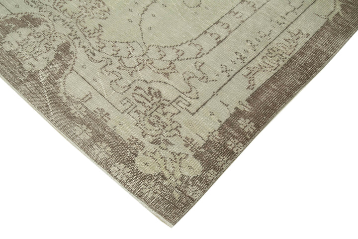 6x9 Beige Turkish Vintage Area Rug - 36694