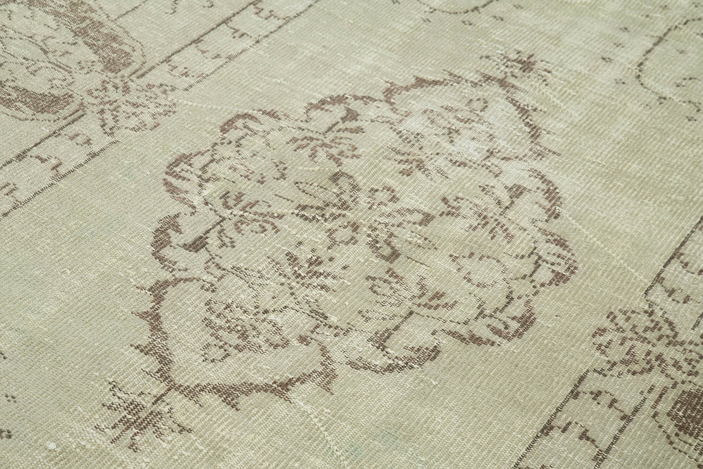 6x9 Beige Turkish Vintage Area Rug - 36694