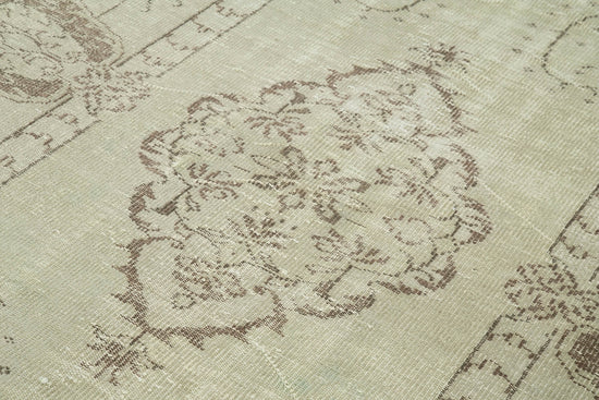6x9 Beige Turkish Vintage Area Rug - 36694