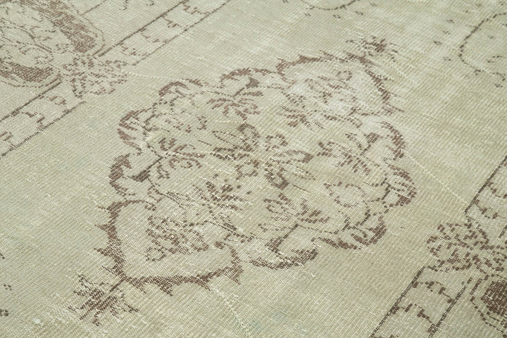 6x9 Beige Turkish Vintage Area Rug - 36694