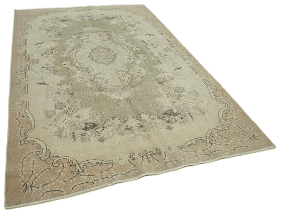 6x10 Beige Turkish Vintage Area Rug - 36698