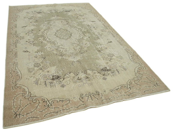 6x10 Beige Turkish Vintage Area Rug - 36698