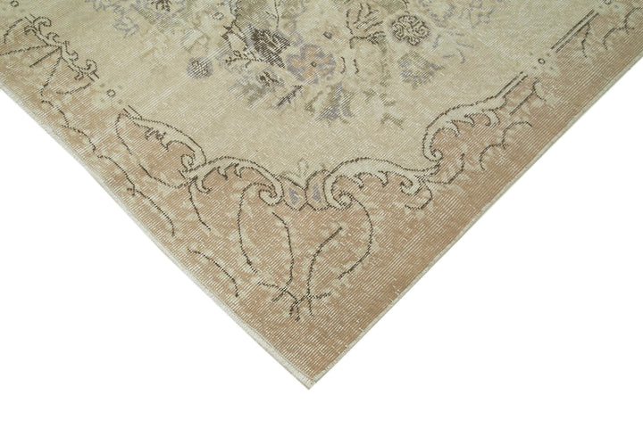 6x10 Beige Turkish Vintage Area Rug - 36698