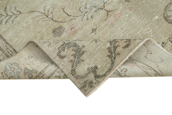5x9 Beige Turkish Vintage Area Rug - 36699