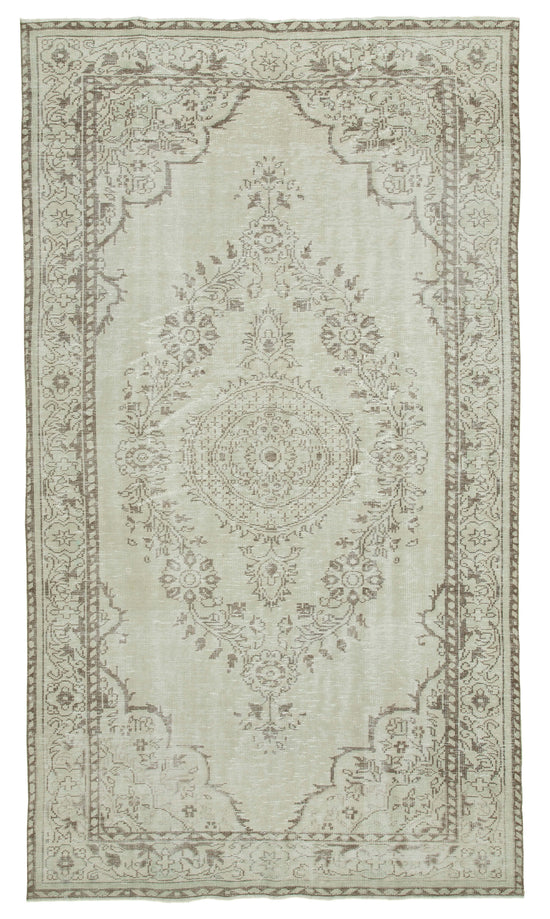 6x10 Beige Turkish Vintage Area Rug - 36703