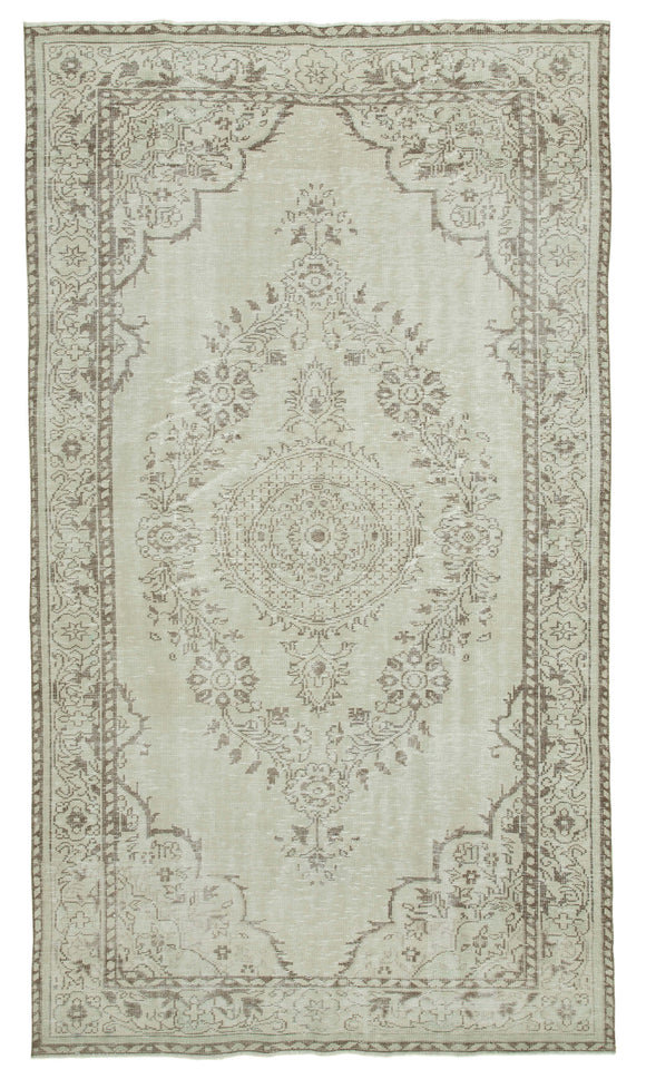 6x10 Beige Turkish Vintage Area Rug - 36703
